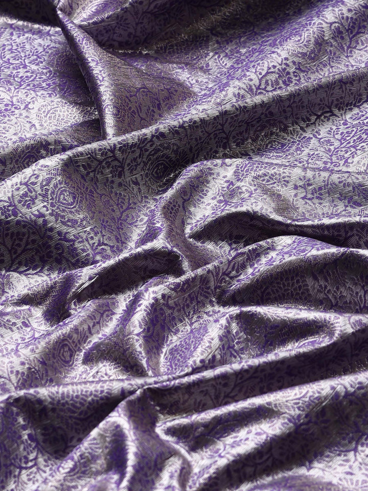 Purple Kalamkari Woven Design Art Silk Saree