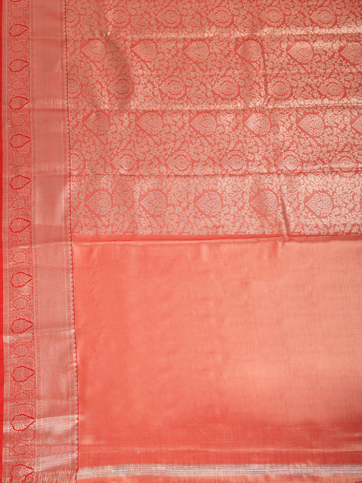 Rust Kalamkari Woven Design Art Silk Saree