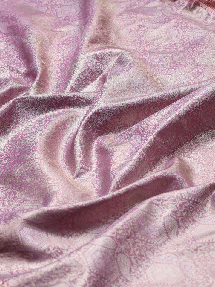Lavender Kalamkari Woven Design Art Silk Saree