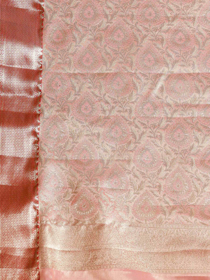 Pink Kalamkari Woven Design Art Silk Saree