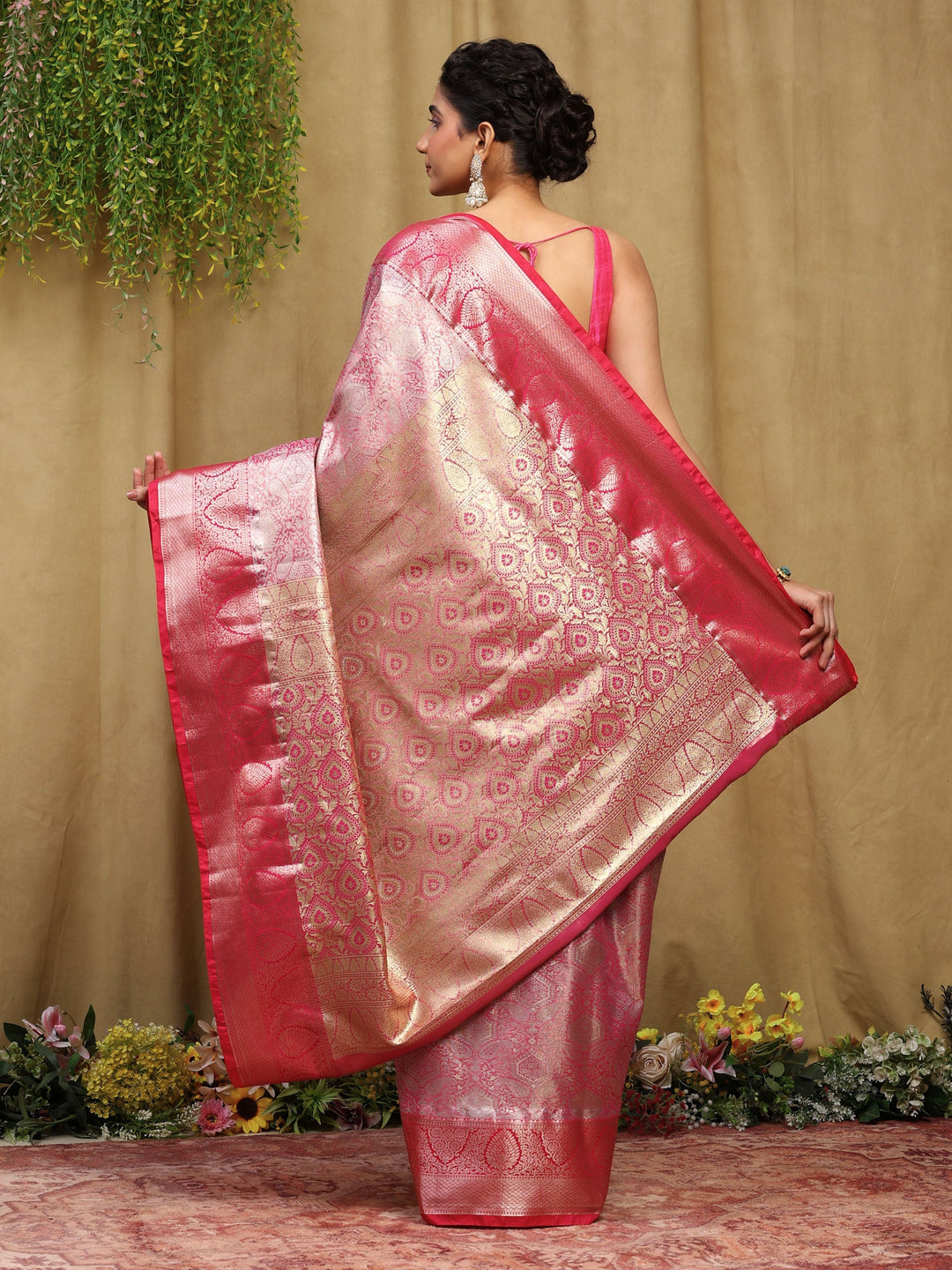 Rani Kalamkari Woven Design Art Silk Saree