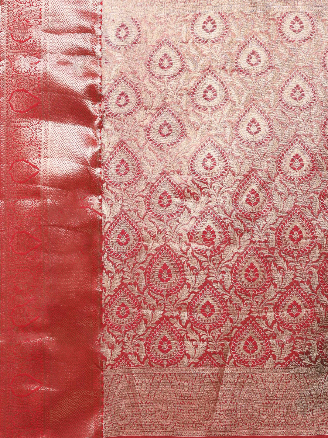 Rust Kalamkari Woven Design Art Silk Saree