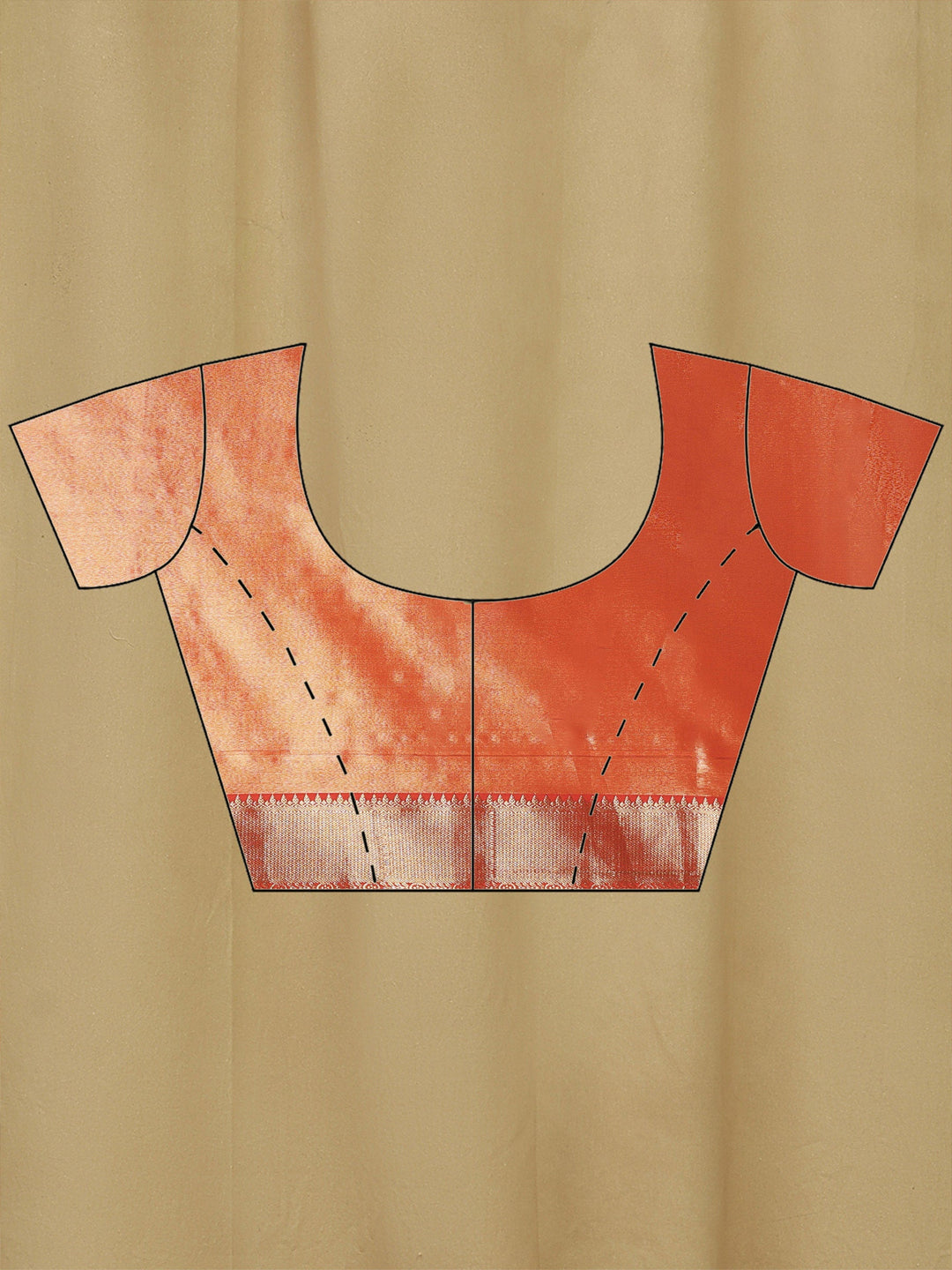 Orange Kalamkari Woven Design Art Silk Saree