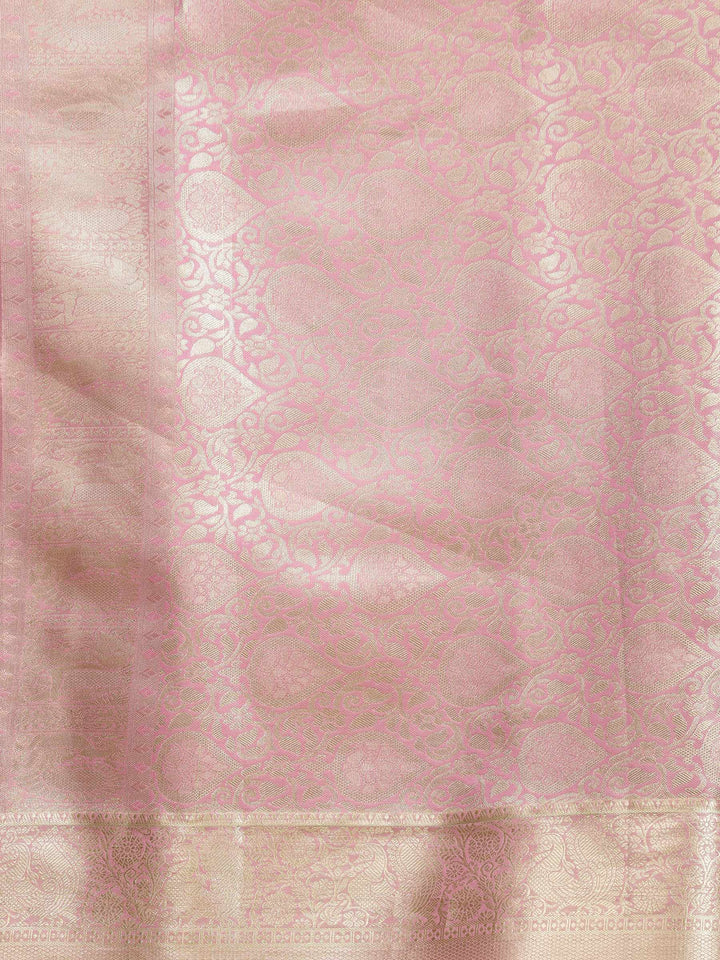 Pink Woven Design Art Silk Saree