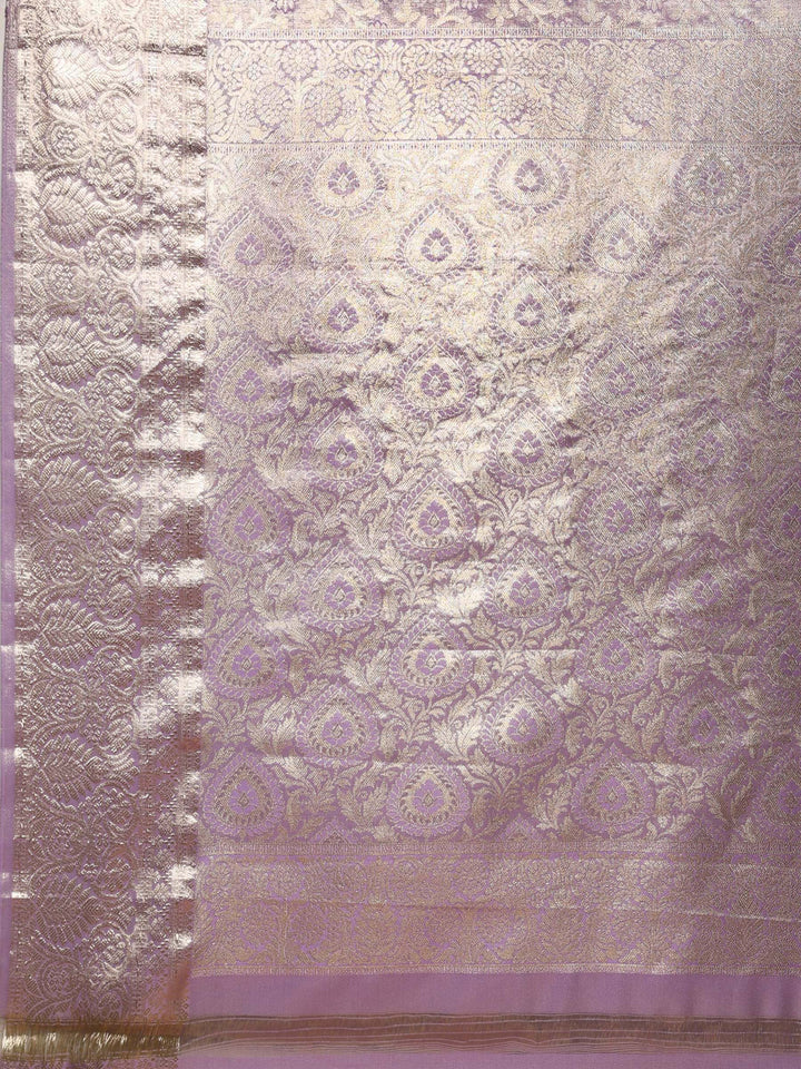Lavender Woven Design Art Silk Saree