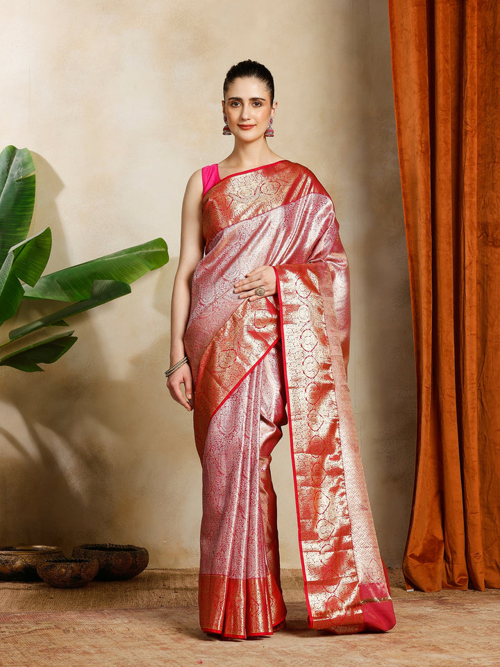 Rani Kalamkari Woven Design Art Silk Saree