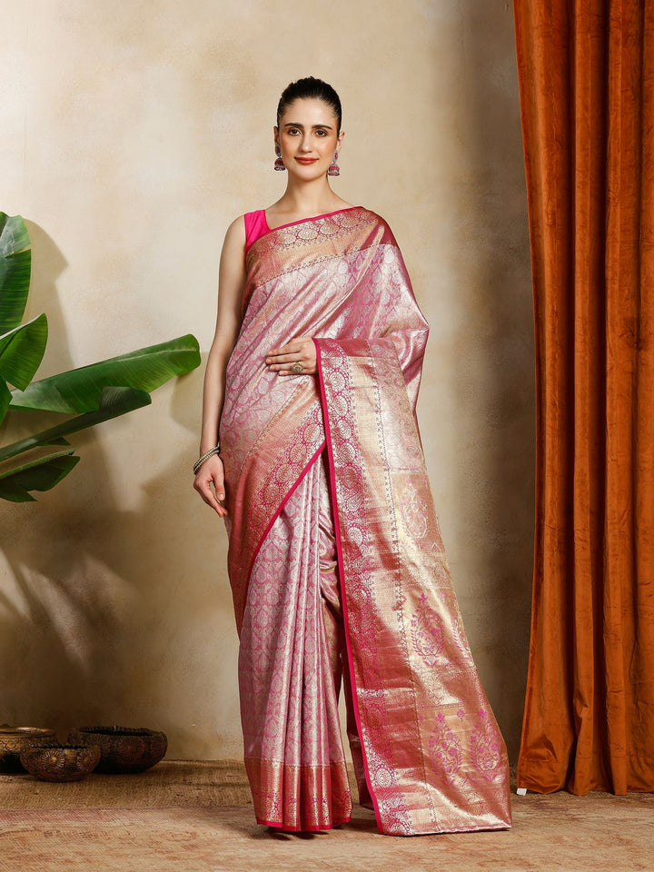 Rani Kalamkari Woven Design Art Silk Saree
