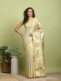 Golden Beige Woven Design Art Silk Saree