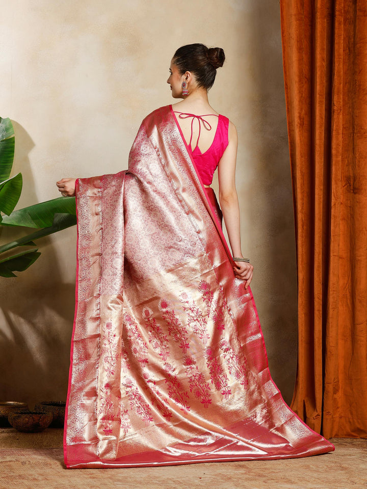 Rani Kalamkari Woven Design Art Silk Saree