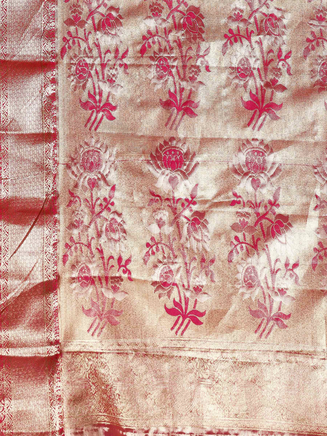 Rani Kalamkari Woven Design Art Silk Saree