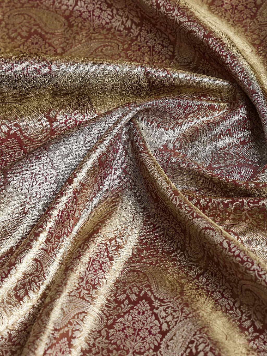 Grey Purple Kalamkari Woven Design Art Silk Saree