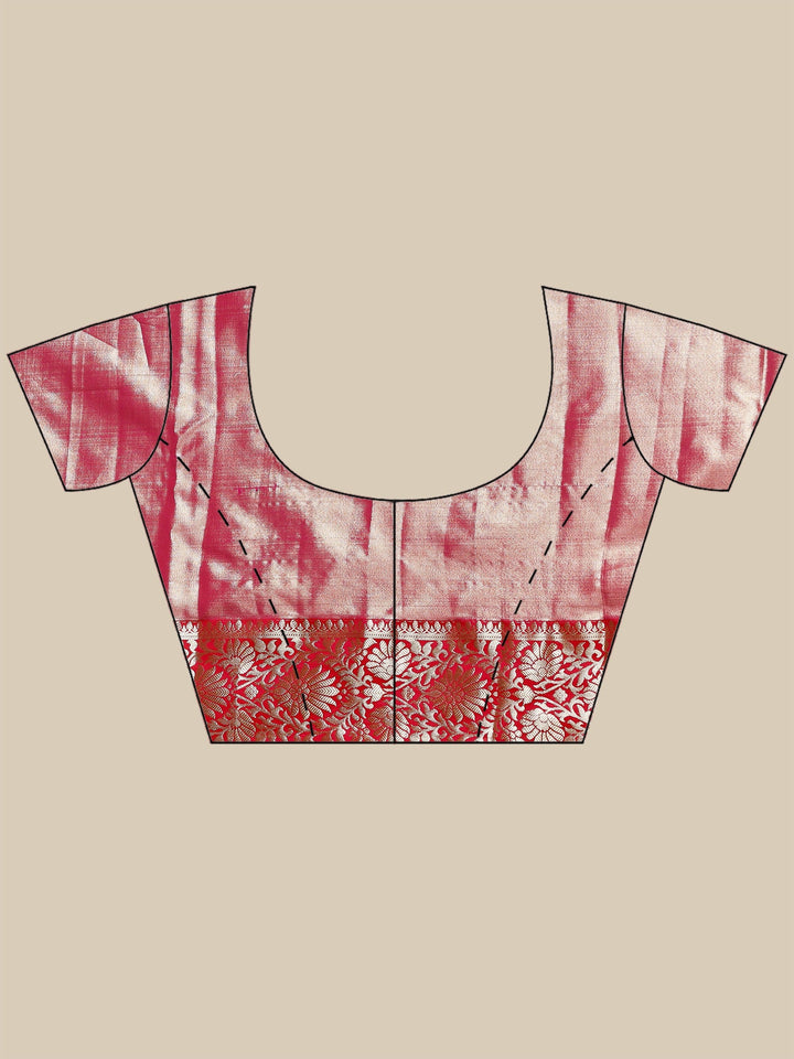 Pink Kalamkari Woven Design Art Silk Saree