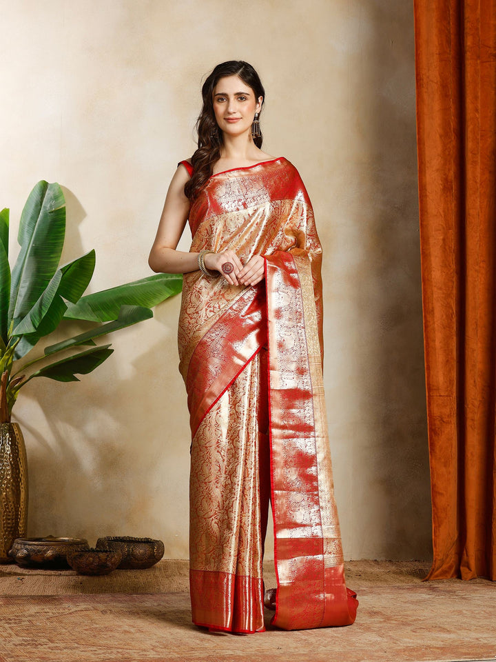 Dusty Pink Kalamkari Woven Design Art Silk Saree