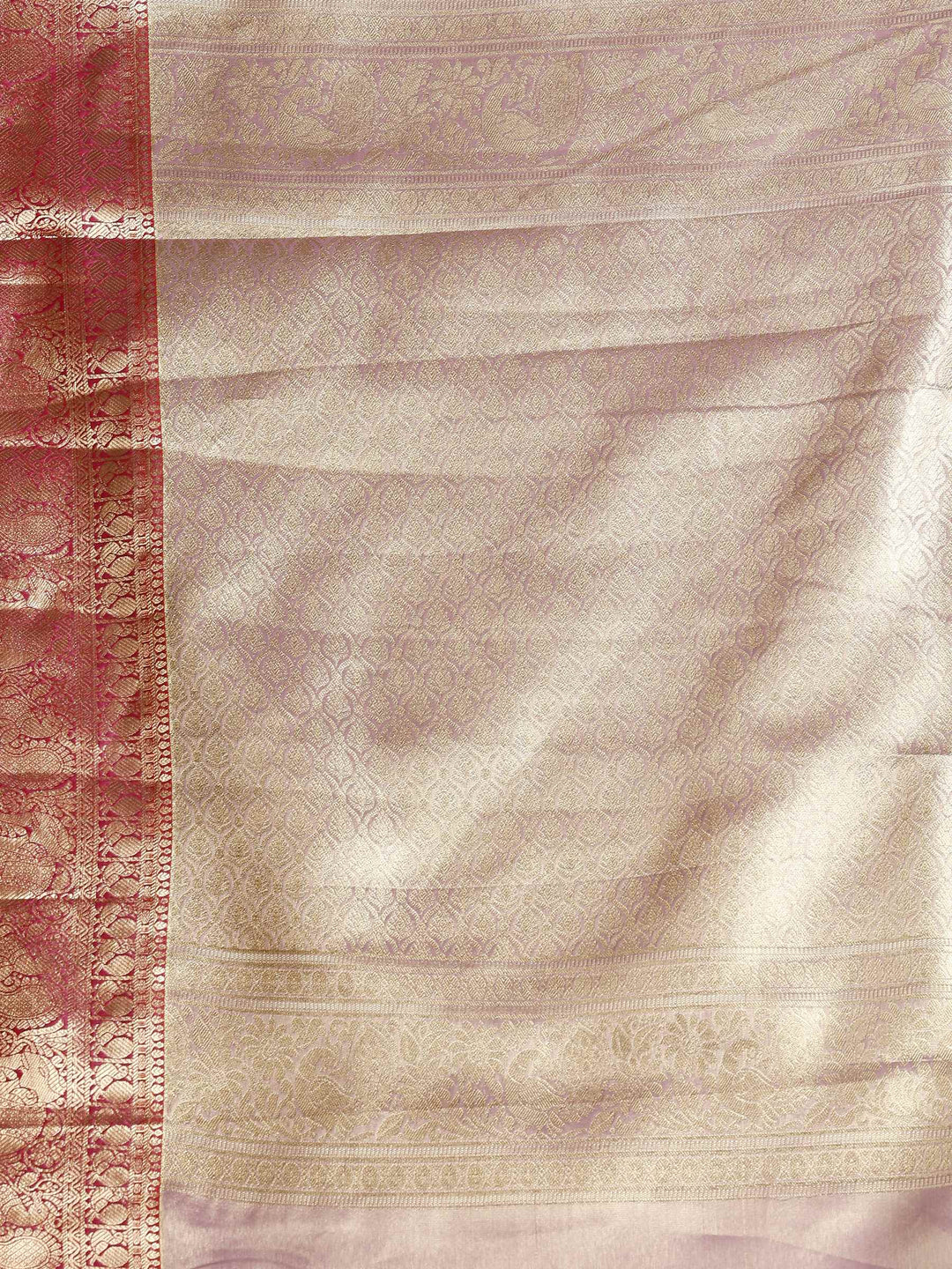 Pink Lavender Kalamkari Woven Design Art Silk Saree