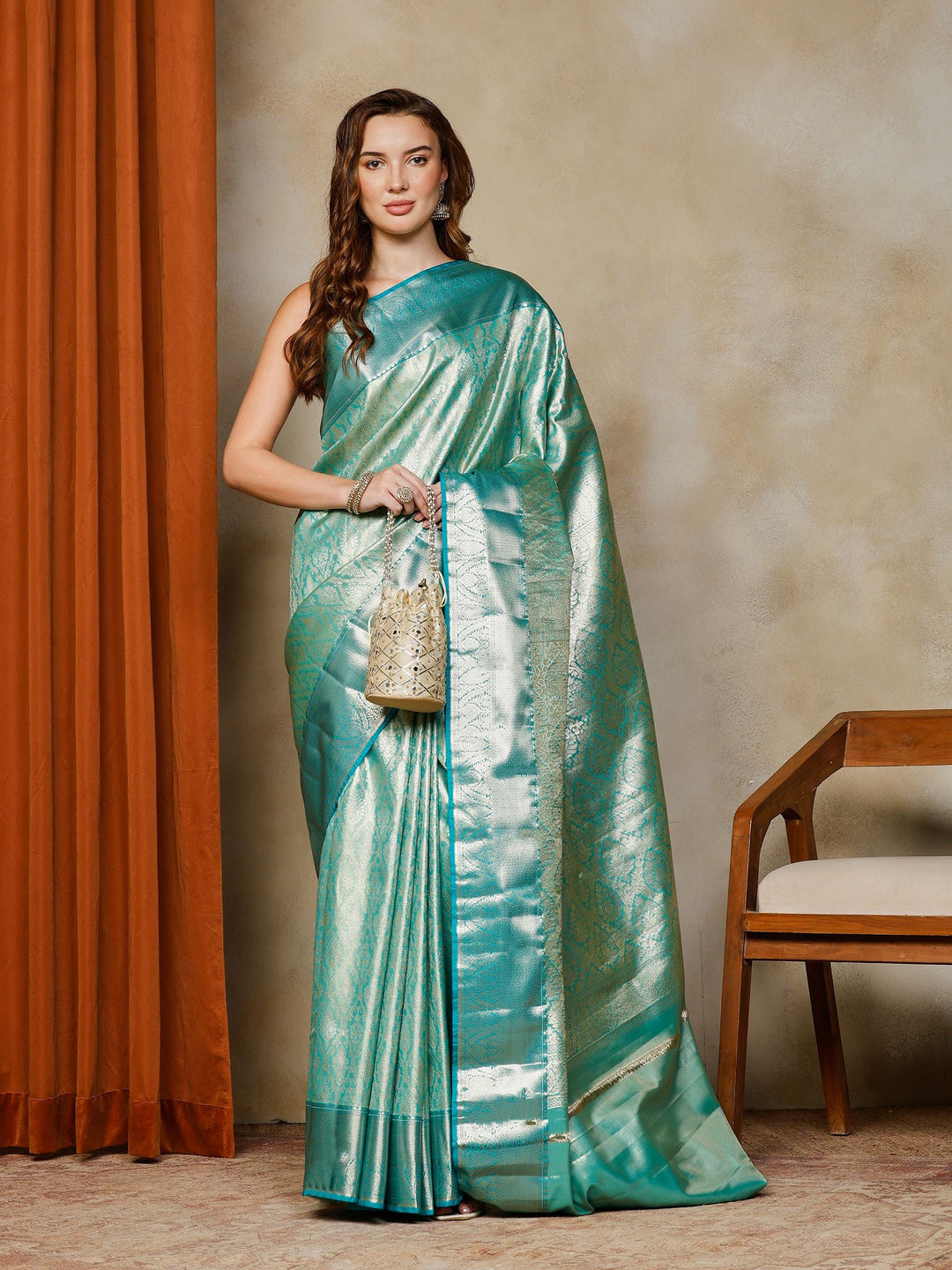 Green Kalamkari Woven Design Art Silk Saree