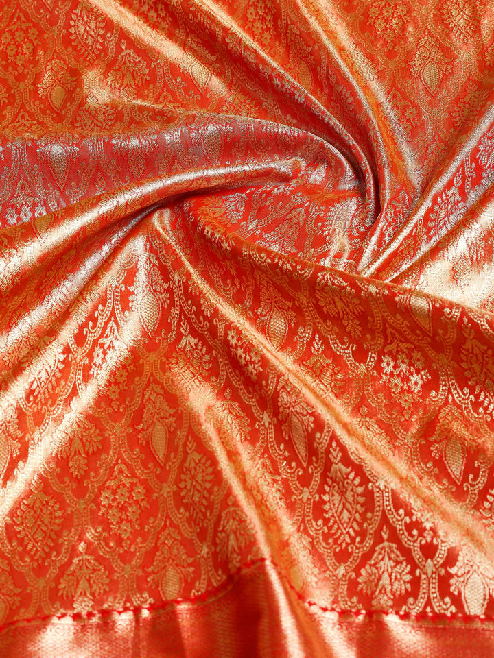 Red Kalamkari Woven Design Art Silk Saree