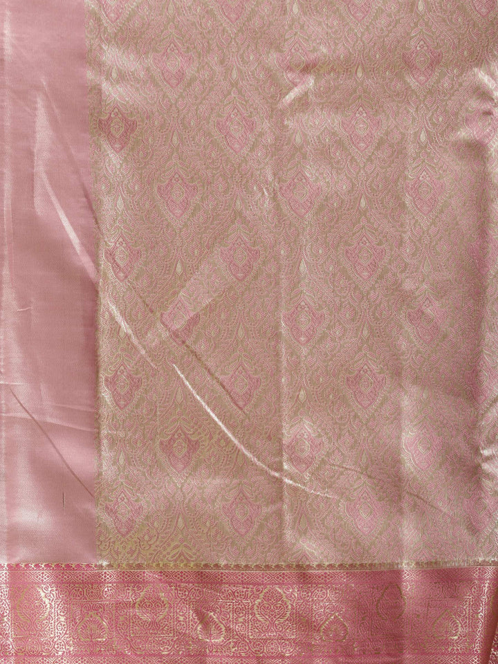 Pink Kalamkari Woven Design Art Silk Saree