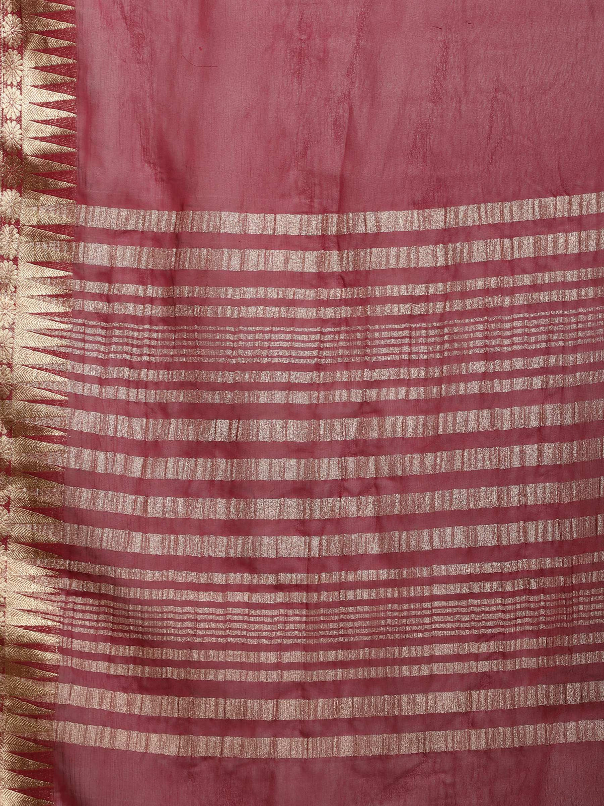 Magenta Zari Work Chiffon Saree