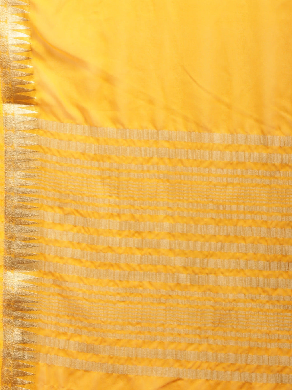 Mustard Zari Work Chiffon Saree