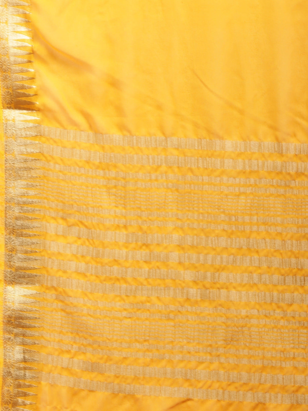 Mustard Zari Work Chiffon Saree