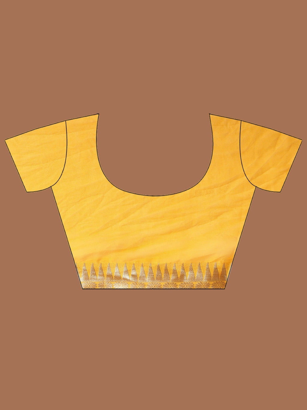 Mustard Zari Work Chiffon Saree