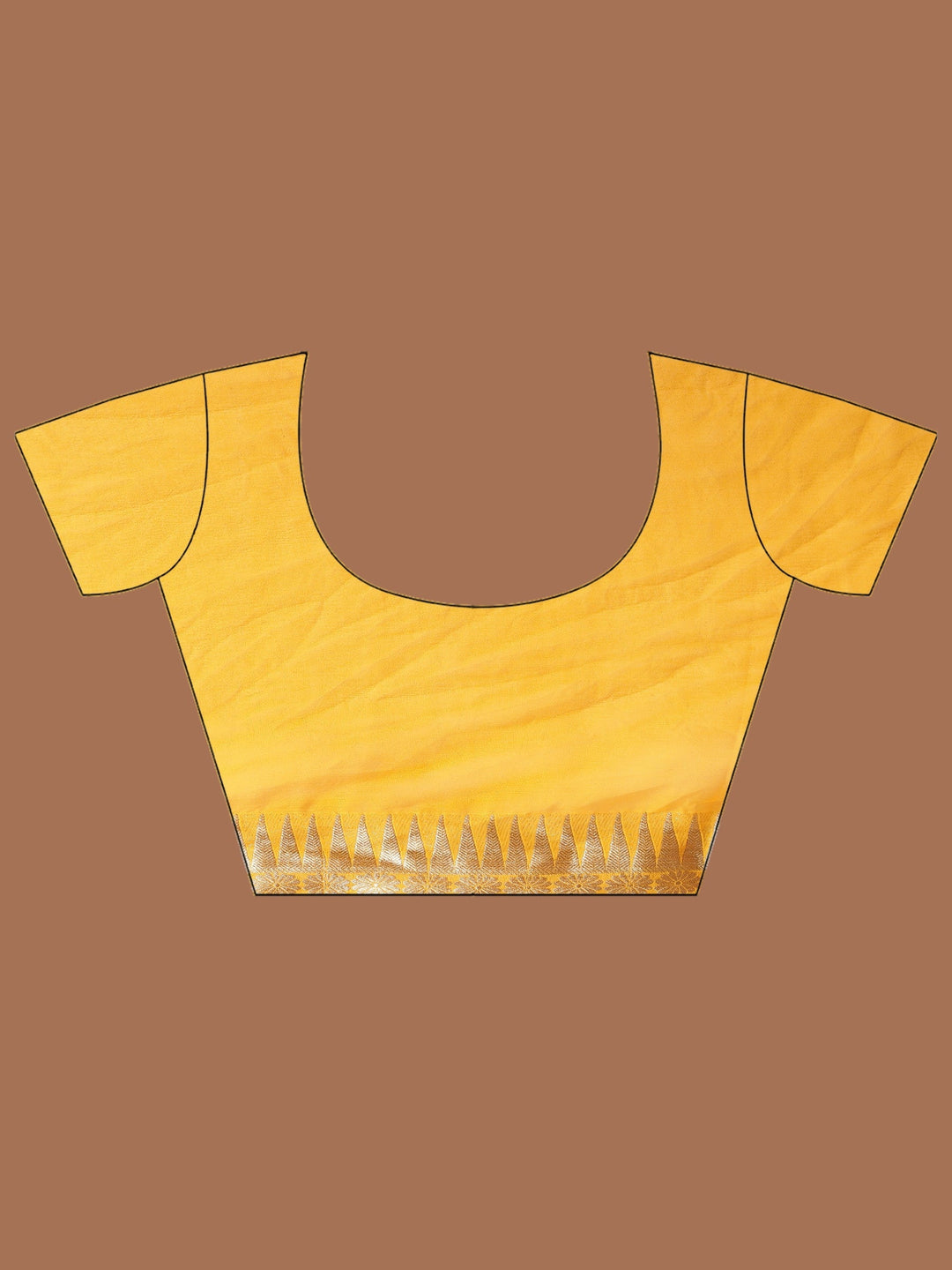 Mustard Zari Work Chiffon Saree