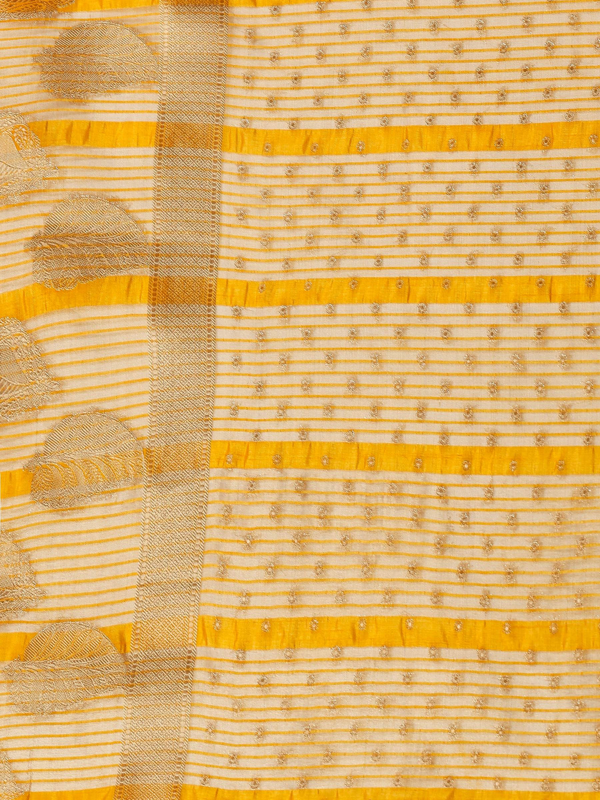 Mustard Zari Booti Art Silk Saree