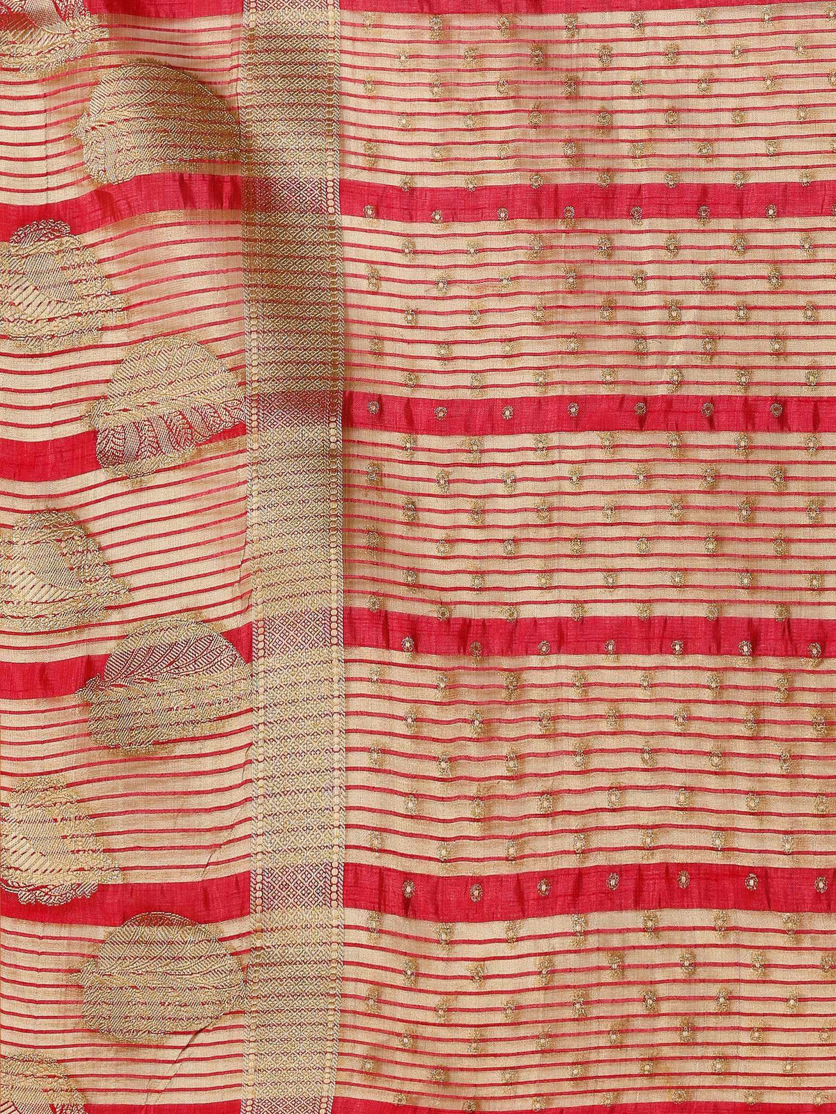 Pink Zari Booti Art Silk Saree