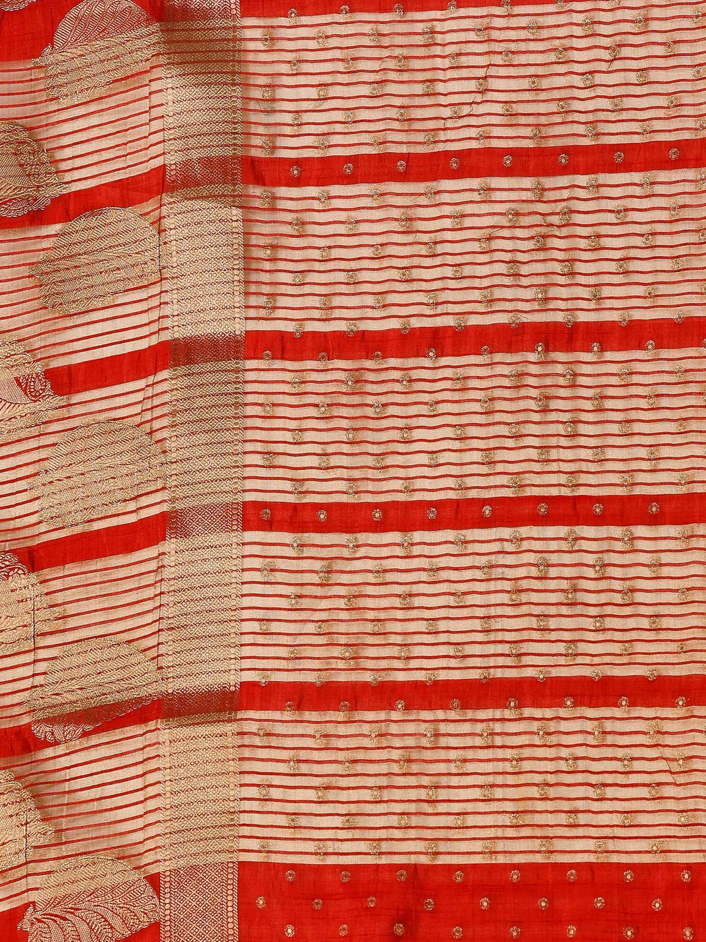 Red Zari Booti Art Silk Saree
