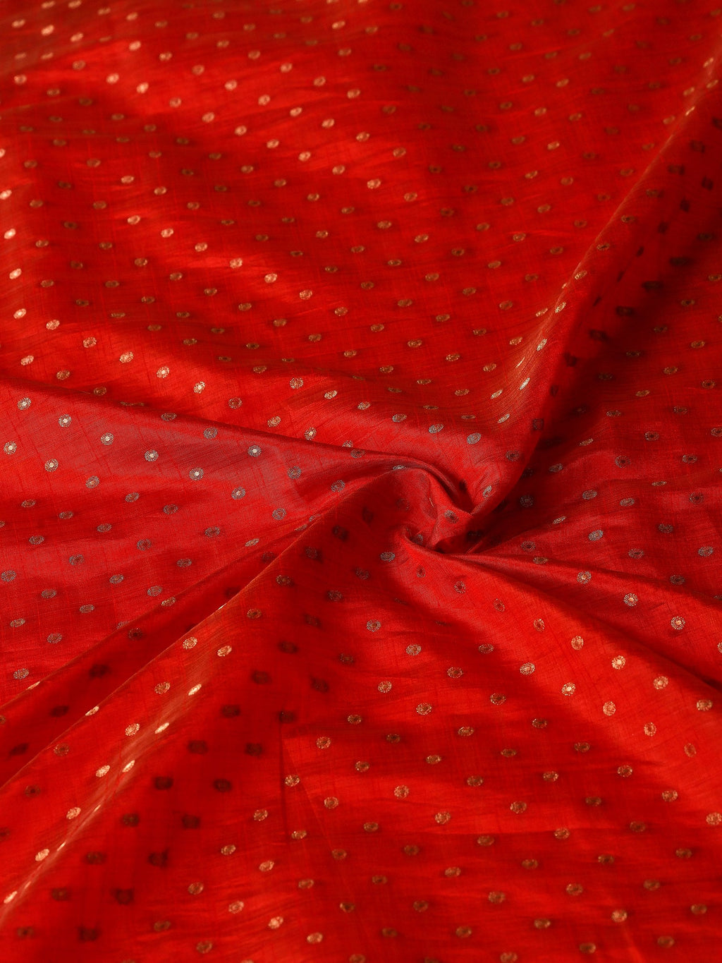 Red Zari Booti Art Silk Saree