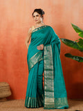 Green Zari Work Art Silk Saree