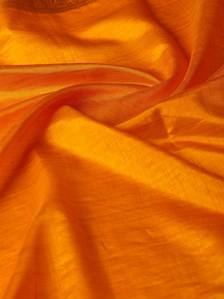 Mustard Zari Work Art Silk Saree