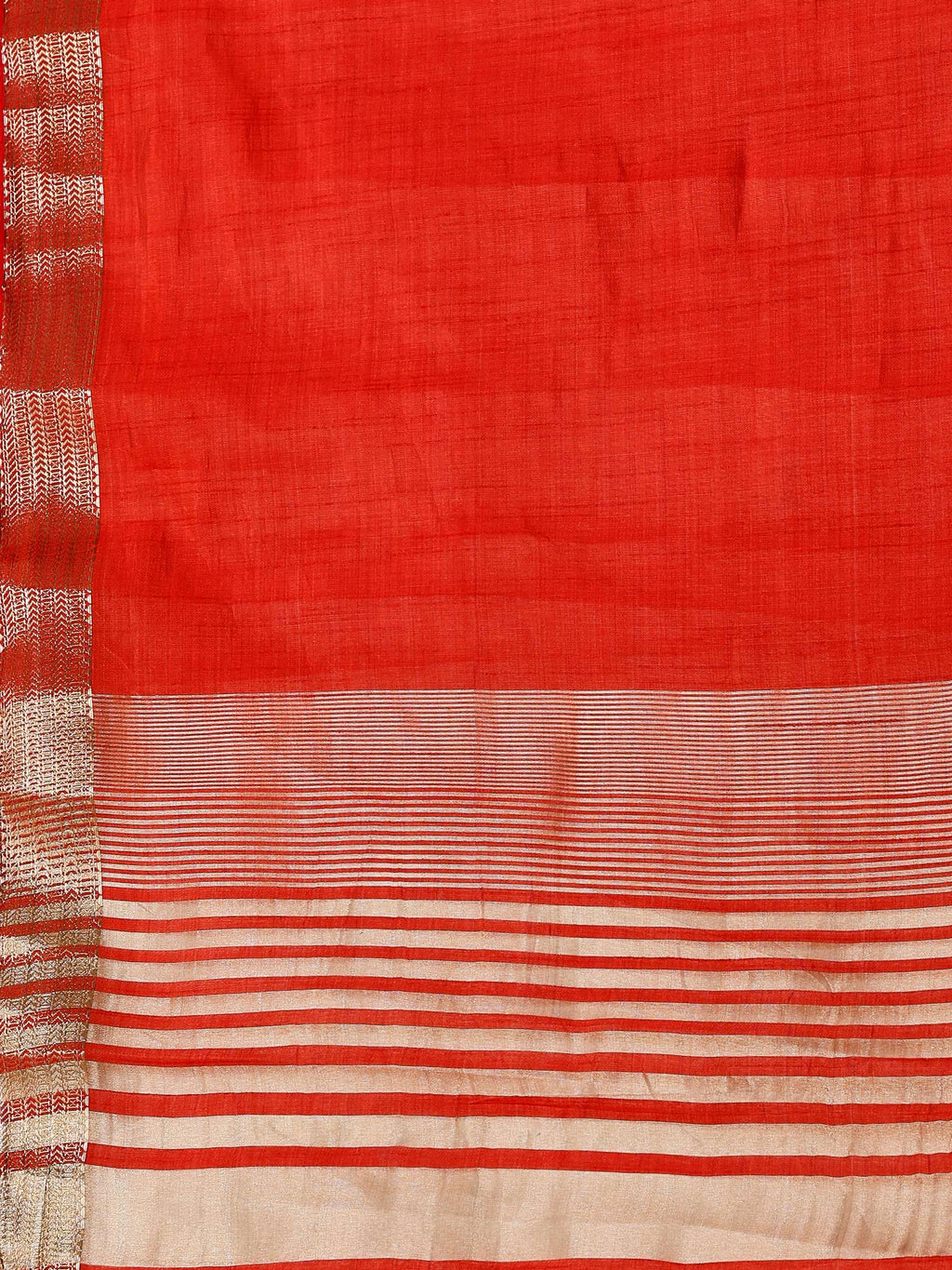 Rust Zari Work Art Silk Saree