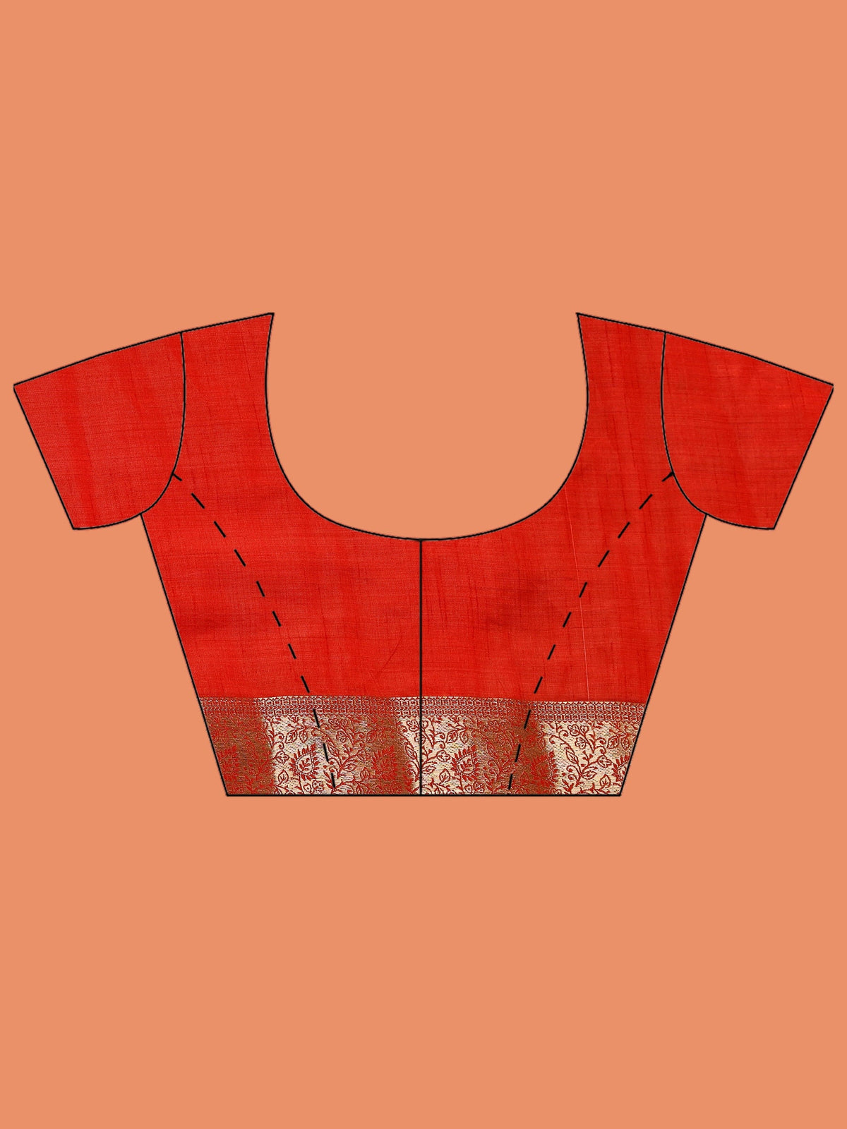 Rust Zari Work Art Silk Saree