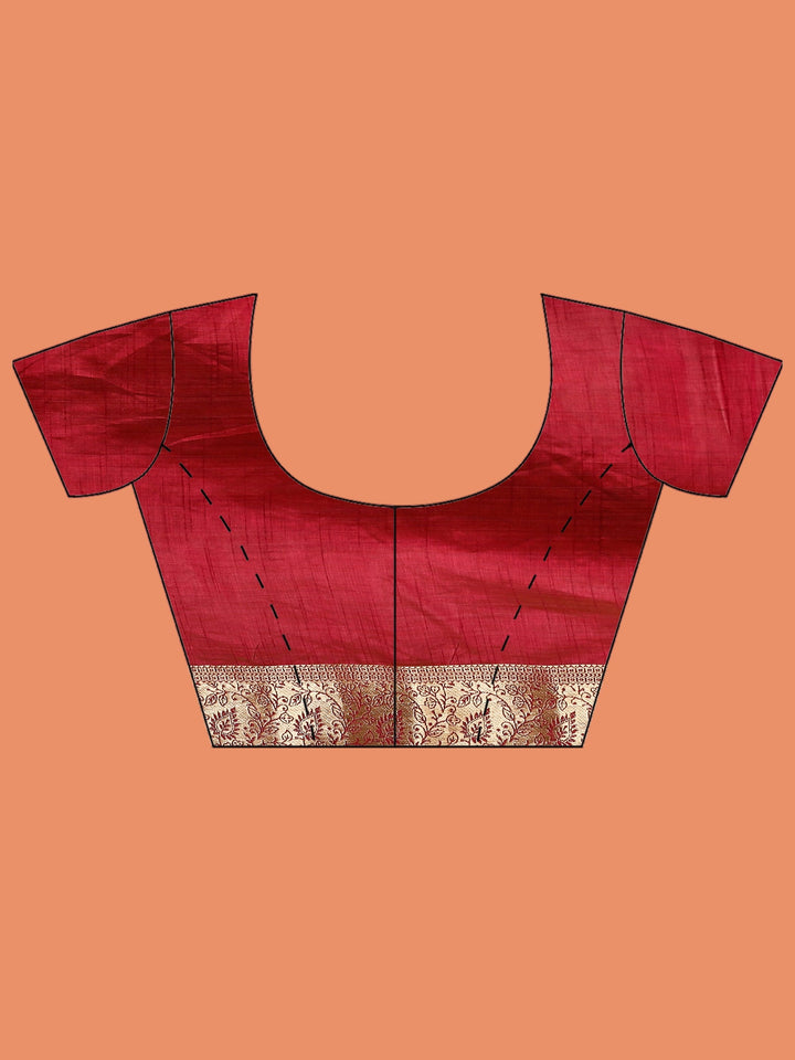 Wine Zari Work Art Silk Saree