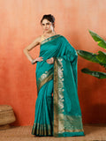 Green Zari Work Art Silk Saree