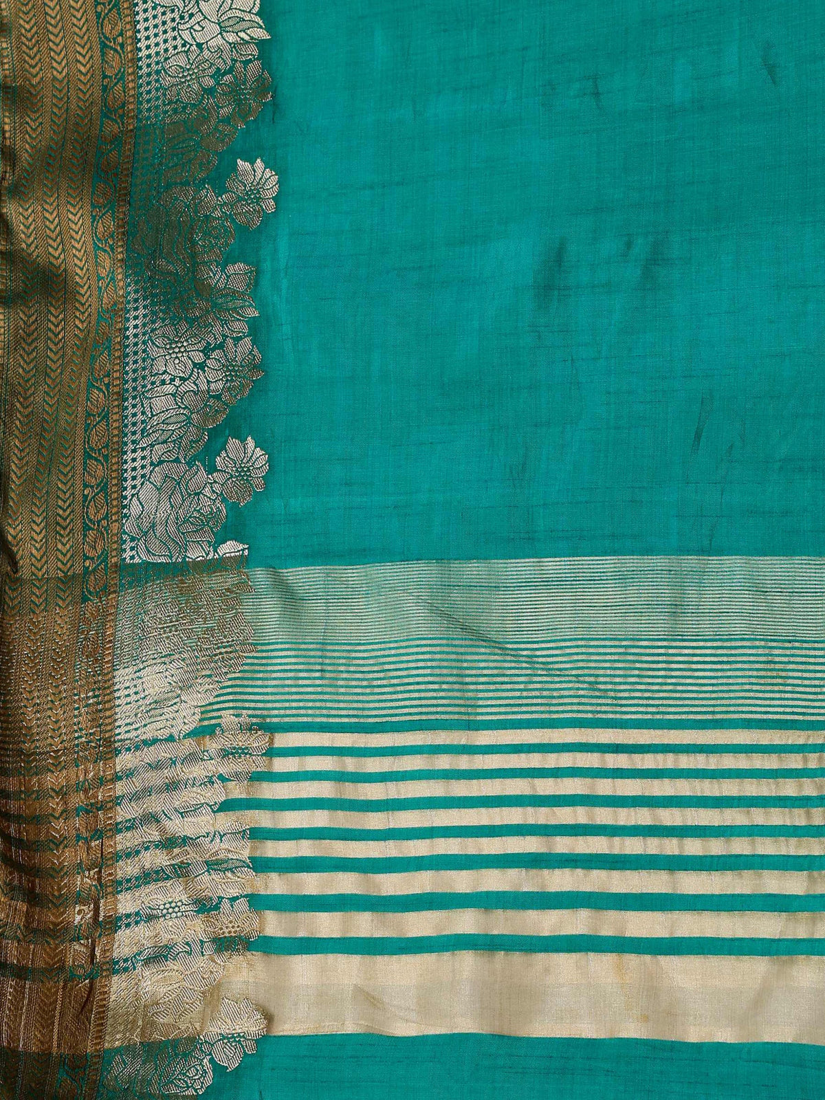 Green Zari Work Art Silk Saree