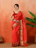 Pink Zari Work Art Silk Saree