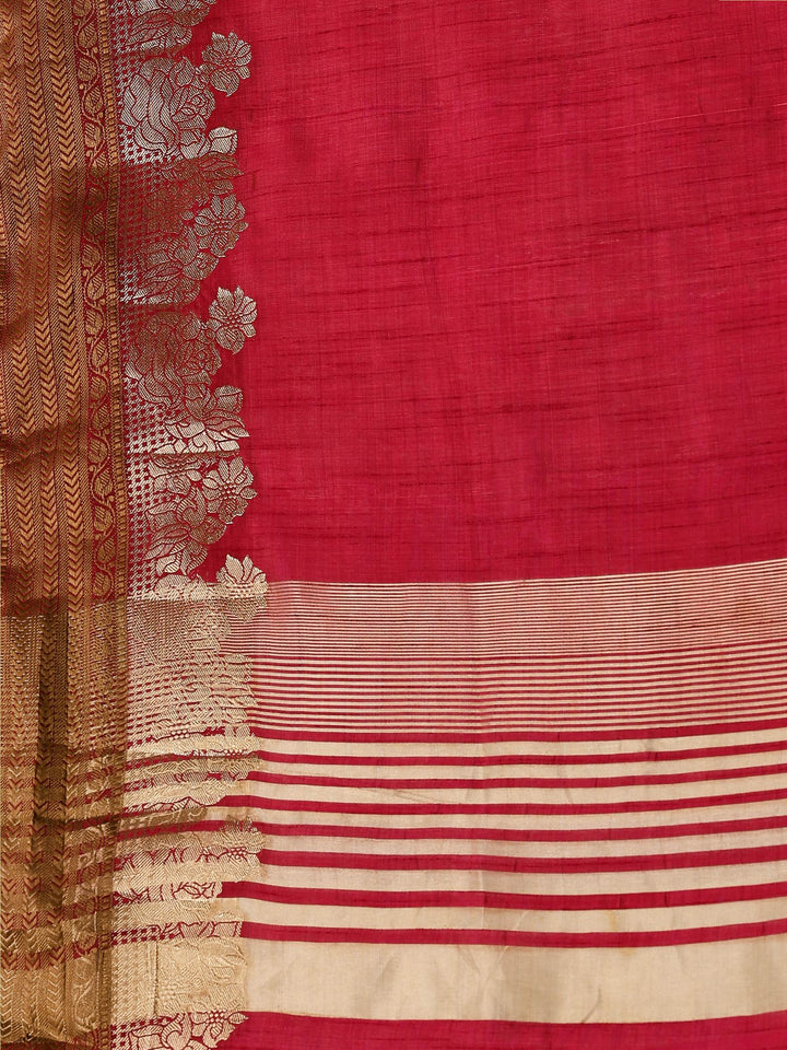 Wine Zari Work Art Silk Saree