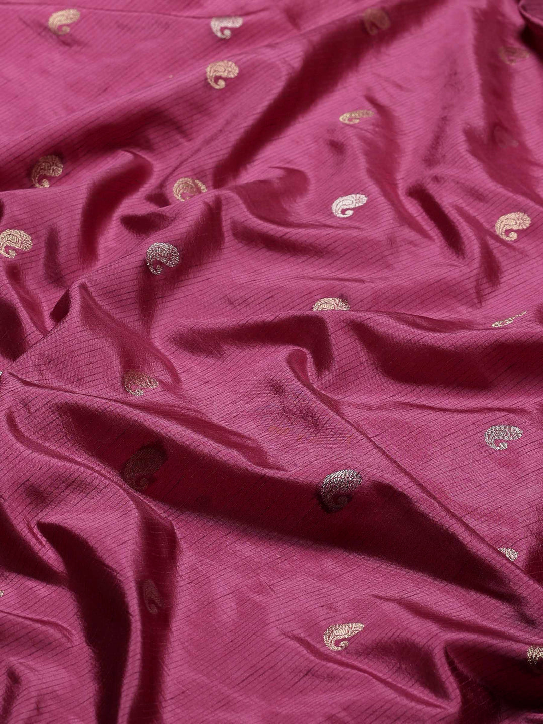 Magenta Woven Design Art Silk Saree