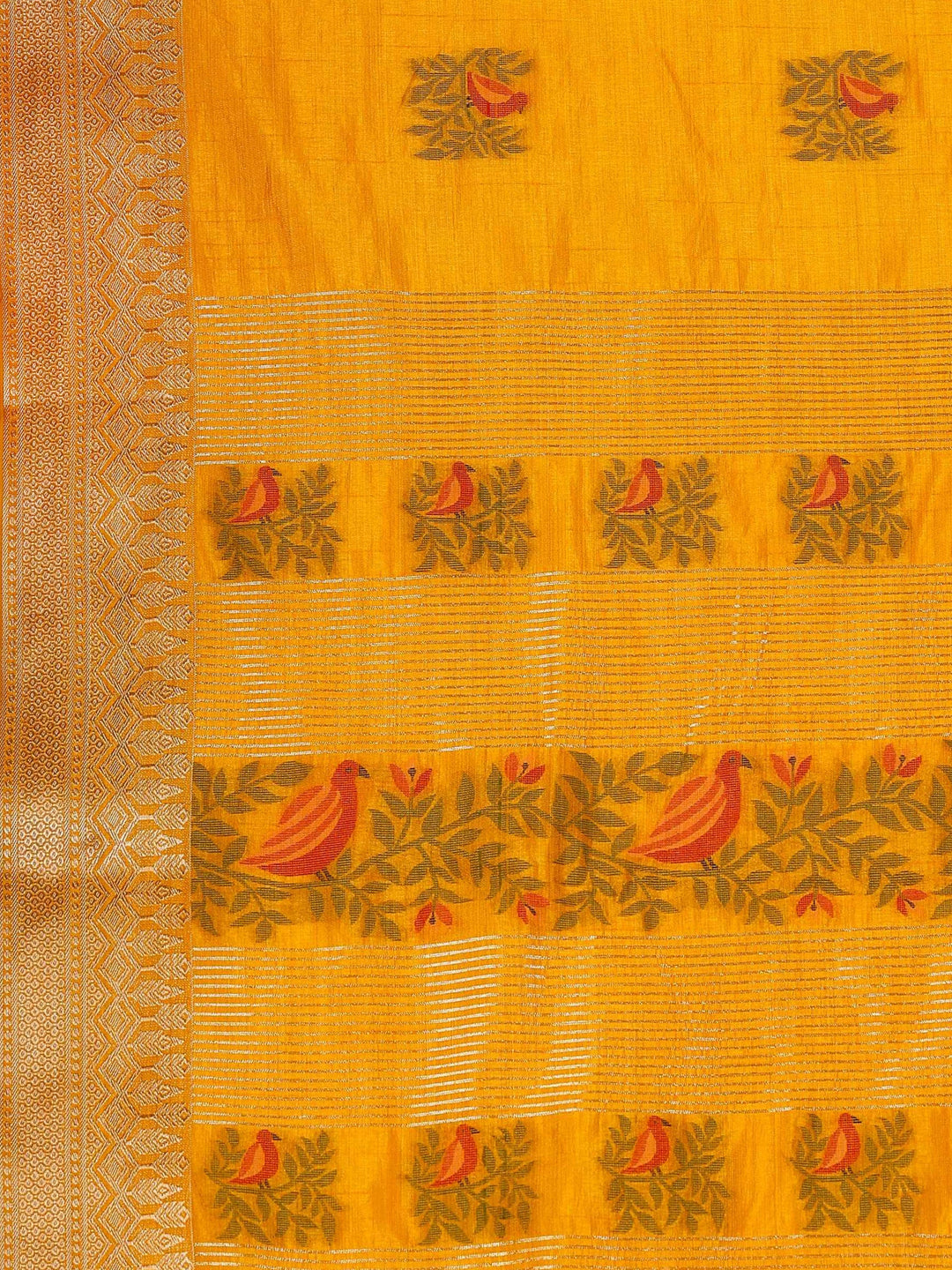 Mustard Woven Design Art Silk Saree