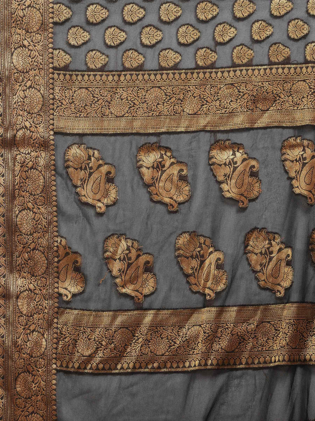 Black Embroidered Georgette Saree