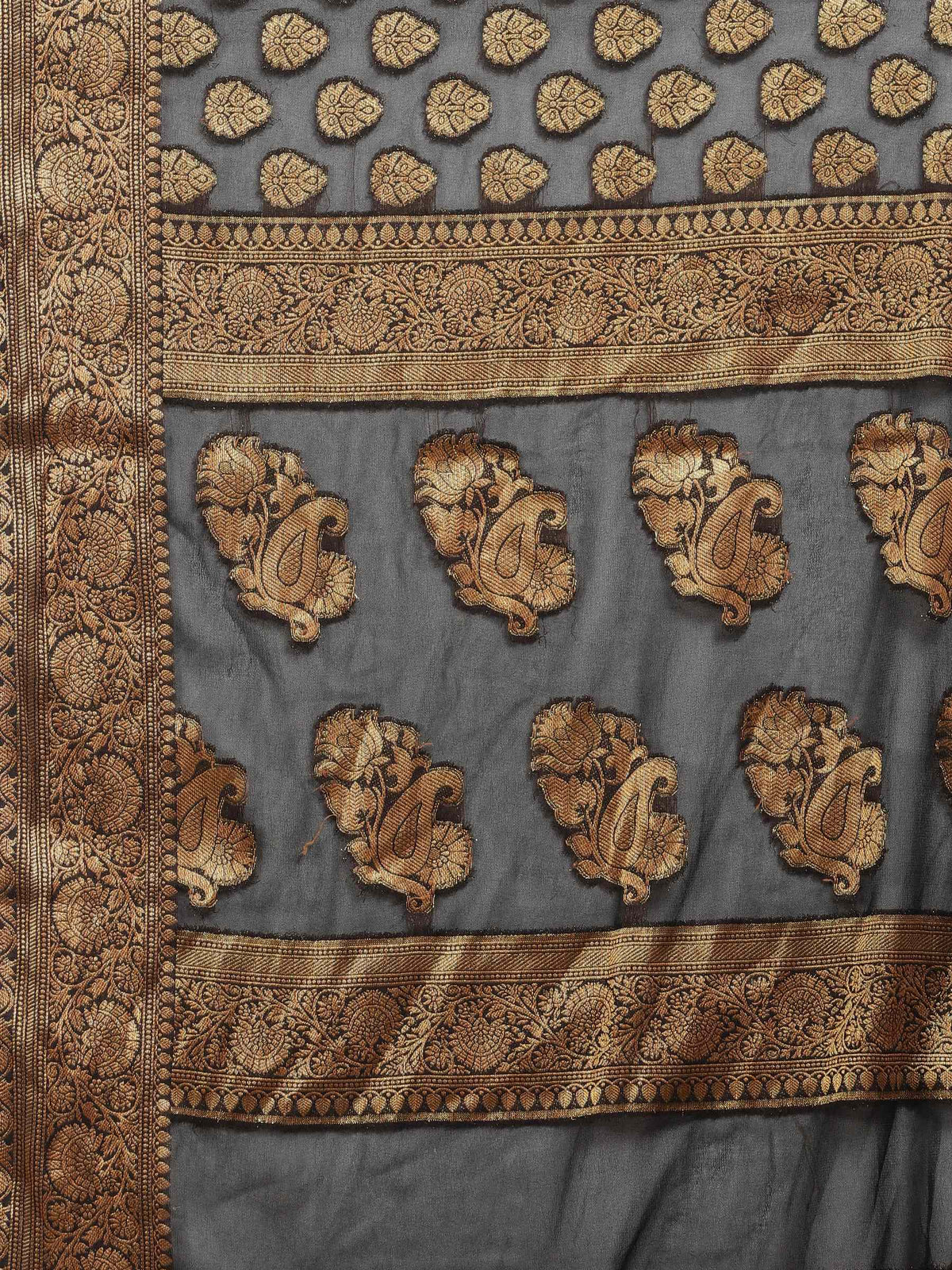 Black Embroidered Georgette Saree