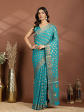 Firozee Embroidered Georgette Saree