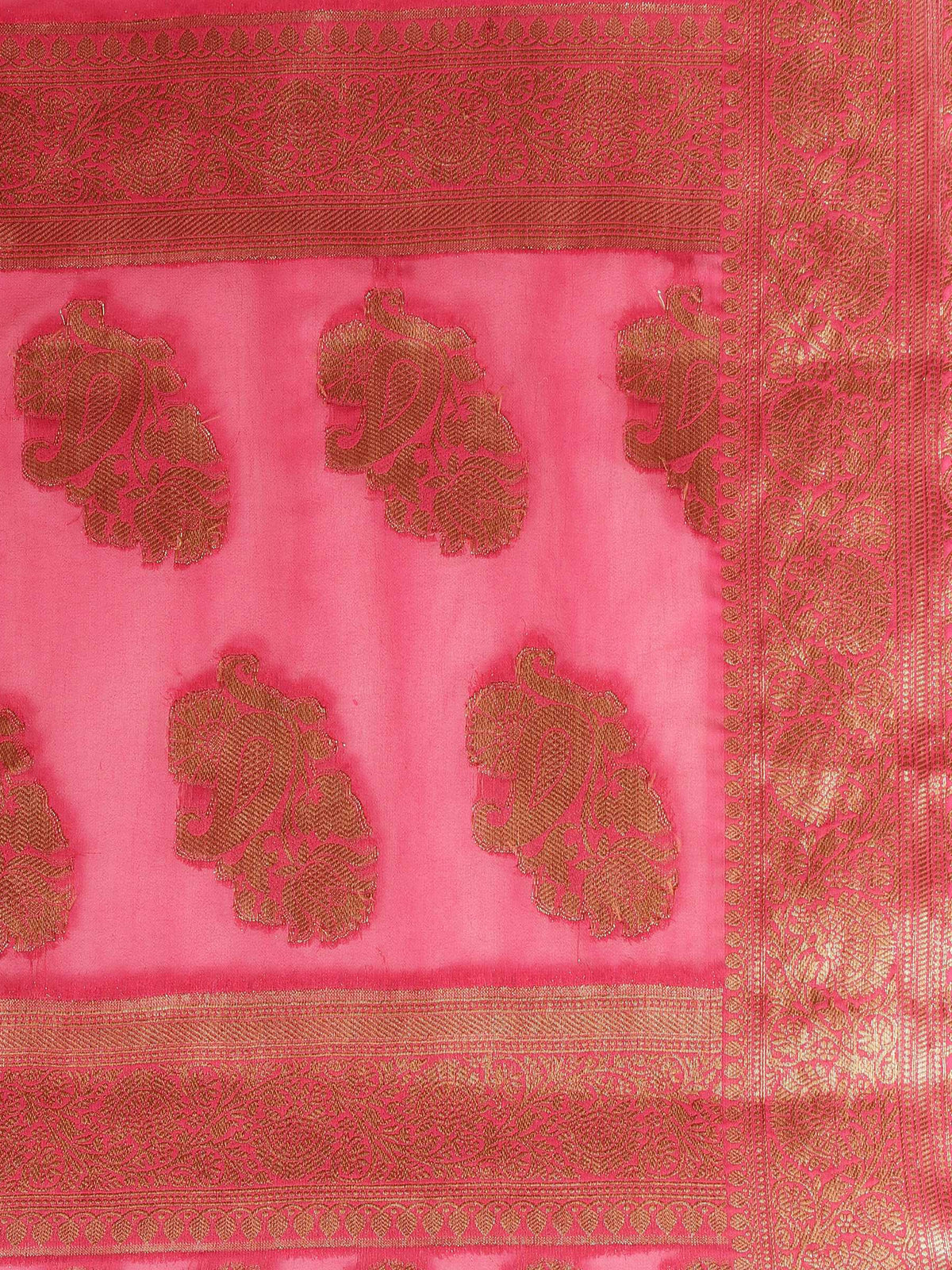 Rani Embroidered Georgette Saree