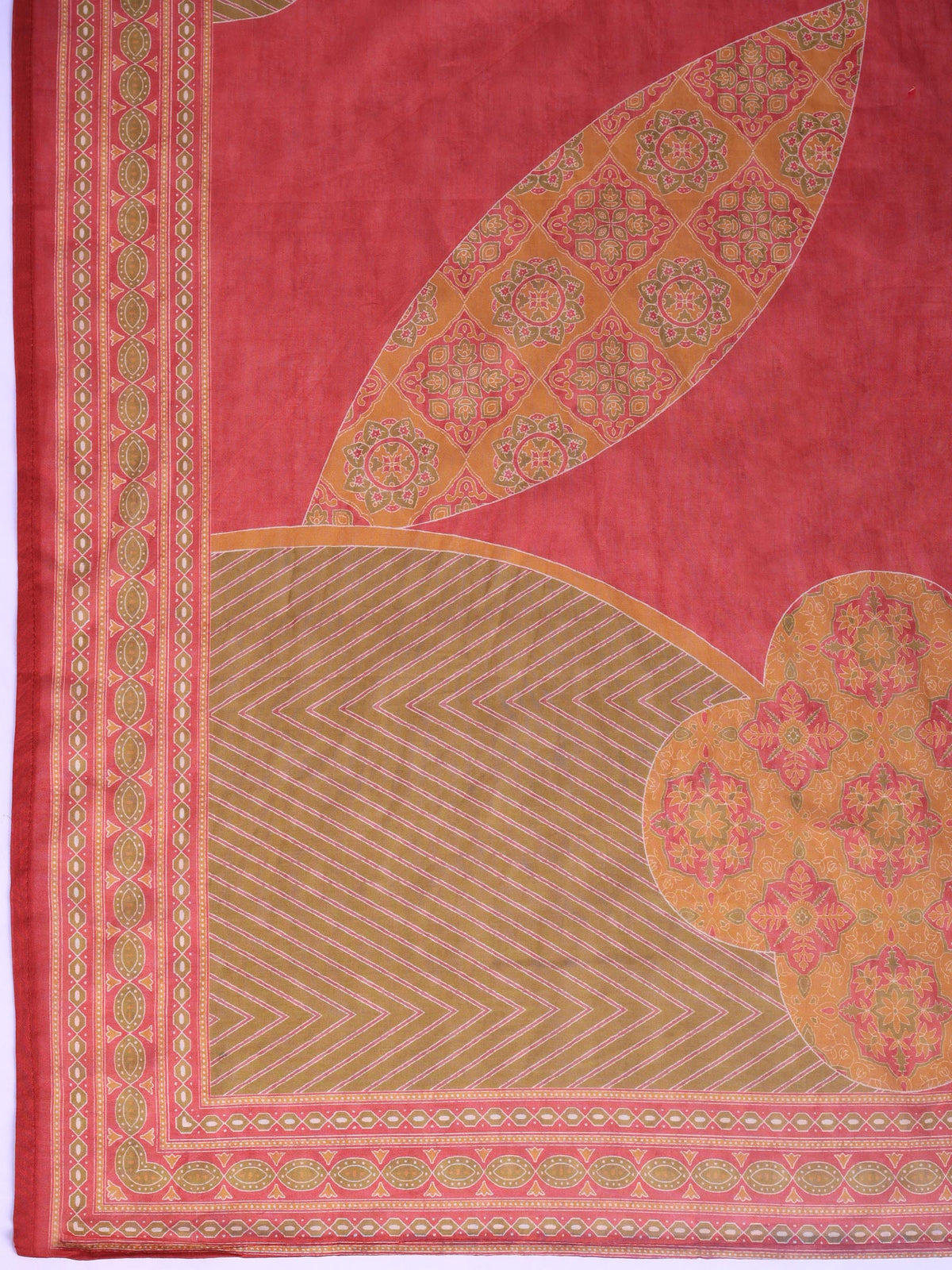 Dull Pink Printed Cotton Blend Kurta With Pant & Dupatta