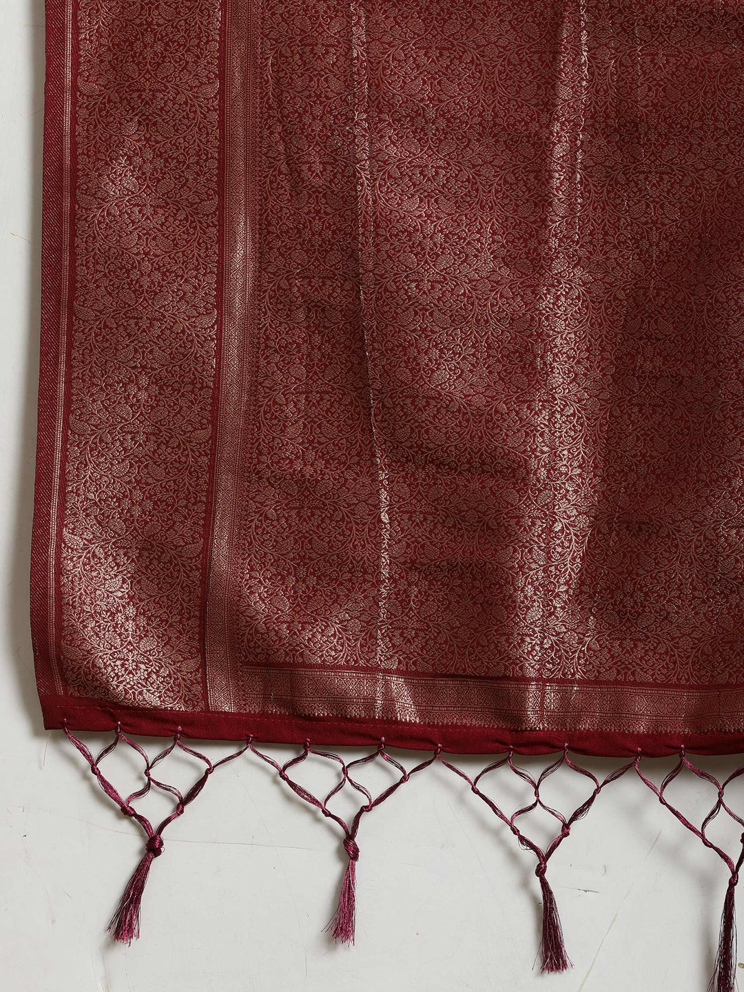 Polka Dot Woven Booti Crepe Saree