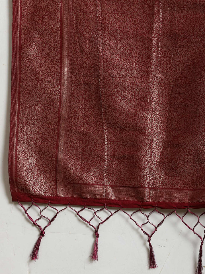 Polka Dot Woven Booti Crepe Saree