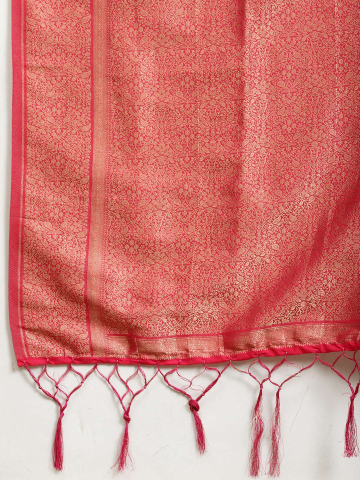 Polka Dot Woven Booti Crepe Saree