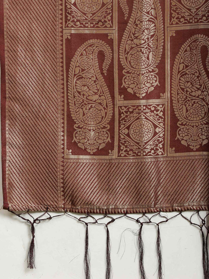 Zari Booti Woven  Crepe Saree